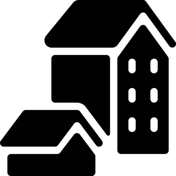 Building House Home Icon Solid Style — Stock Vector