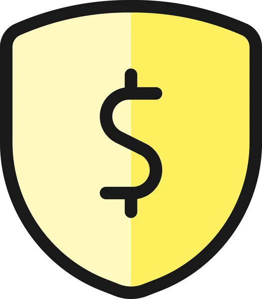 Cash Shield Filled Outline Icon Filled Outline Style — Stock Vector