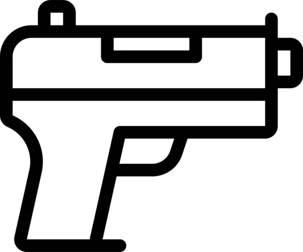 Arma Crime Ícone Arma Estilo Esboço — Vetor de Stock
