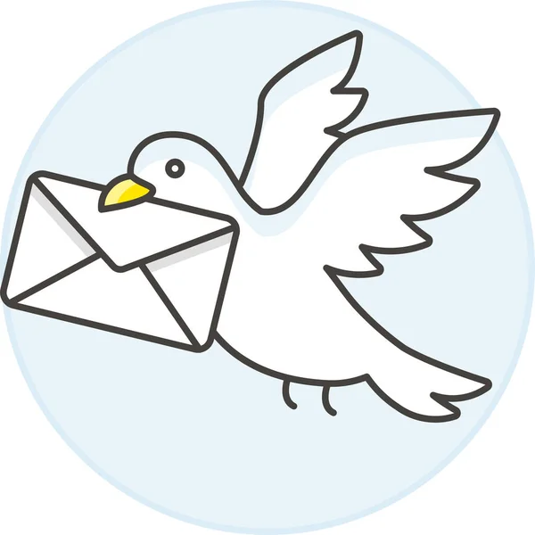 鸽子电子邮件信封图标在它的基础结构类别 — 图库矢量图片