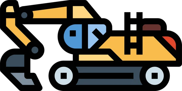 Ikona Koparki Samochodu Budowlanego — Wektor stockowy