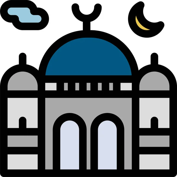 Ikona Księżyca Masjid Islam Kategorii Ramadan Eid — Wektor stockowy
