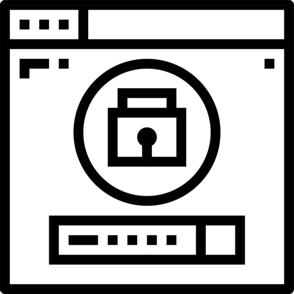 Passwort Icon Für Konto Login Umrissstil — Stockvektor