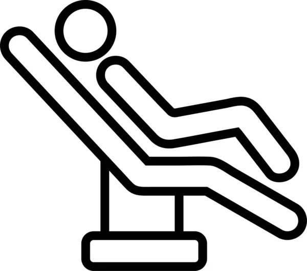 椅子诊所轮廓图标的轮廓风格 — 图库矢量图片