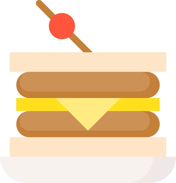 Fast Food Junk Food Ikone Flachen Stil — Stockvektor
