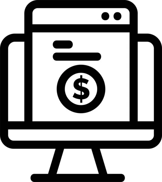 Ecommerce Online Εικονίδιο Πληρωμής Στυλ Περίγραμμα — Διανυσματικό Αρχείο