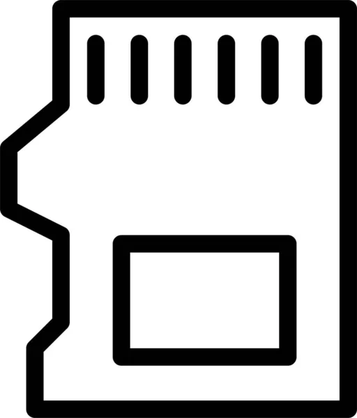 以轮廓样式显示的卡片数据Sd图标 — 图库矢量图片