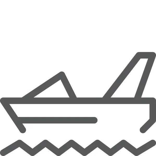 Boat Speed Sail Icon Outline Style — Stock Vector