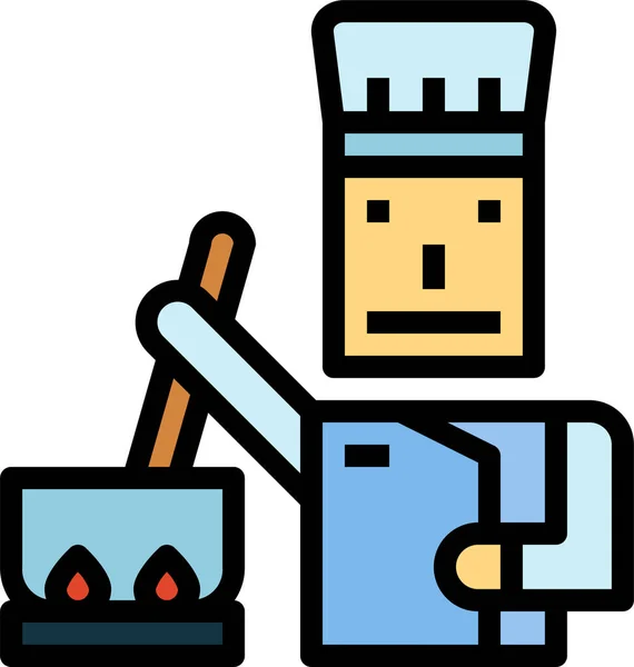 Chef Cocina Hombre Icono — Vector de stock