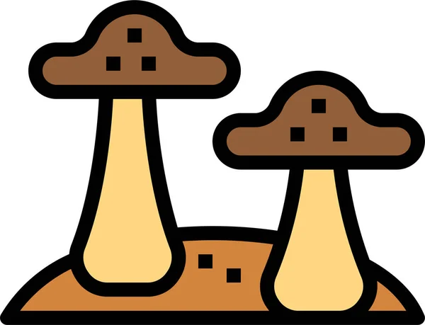 Food Fungi Mushroom Icon Filled Outline Style — Stock Vector