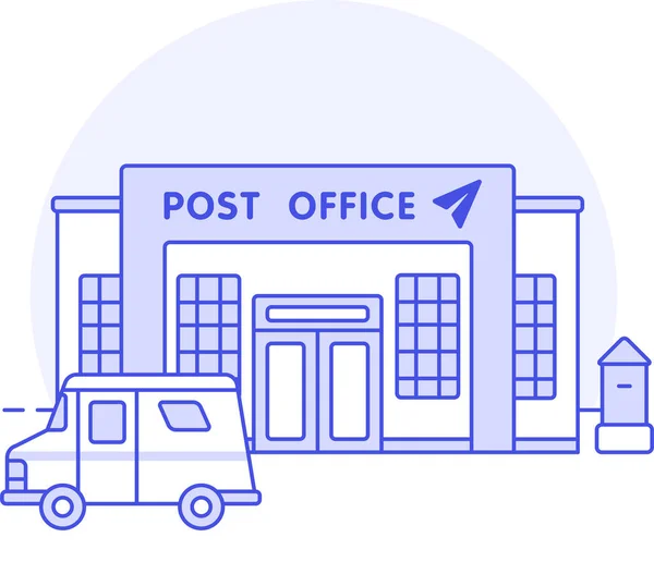 Mail Building Post Icon Filled Outline Style — Stock Vector