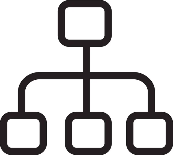 Hiërarchisch Netwerk Web Icoon Outline Stijl — Stockvector
