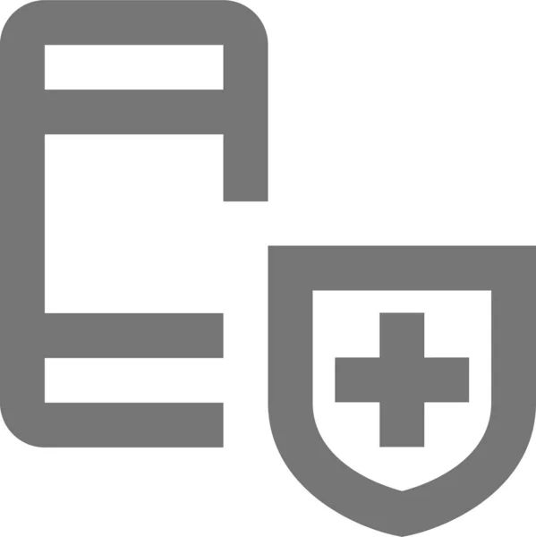 Ikona Bezpieczeństwa Ekranu Telefonu Zarysie — Wektor stockowy