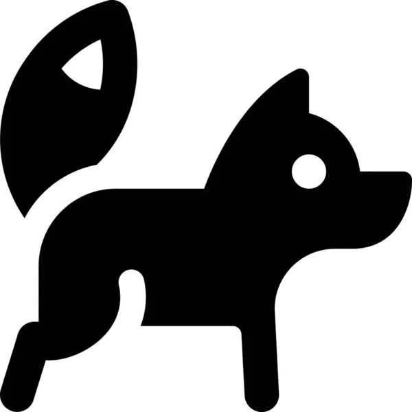 Fox Body Mammal Icon Solid Style — Stock Vector