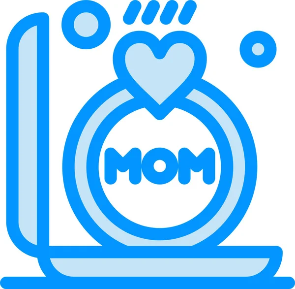 Gift Mom Mother Icon Filled Outline Style — Stock Vector