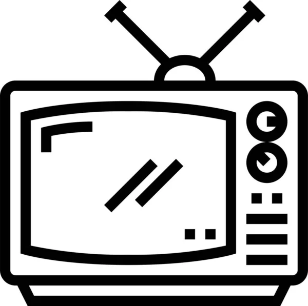 Icono Televisión Tecnología Antigua Categoría Aparatos Electrónicos — Archivo Imágenes Vectoriales