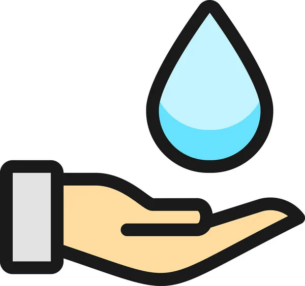 Icono Agua Cuidado Corporal Estilo Contorno Lleno — Vector de stock