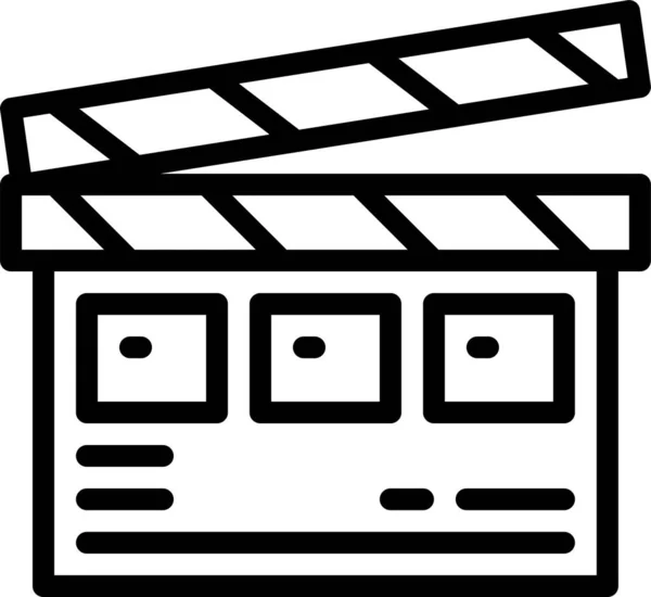 Cine Clapper Clapperboard Icono Estilo Esquema — Archivo Imágenes Vectoriales