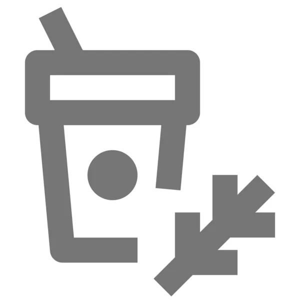 Ikona Napoju Organicznego Kawy Stylu Konturu — Wektor stockowy