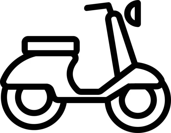 アウトラインスタイルのバイクコンターデリバリーアイコン — ストックベクタ