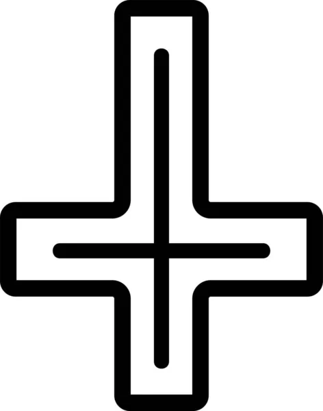 Kontur Kreuz Element Symbol Umrissstil — Stockvektor