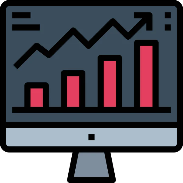 Icona Del Monitor Grafico Del Computer — Vettoriale Stock