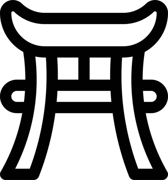 Релігія Shinto Японська Значок Контурному Стилі — стоковий вектор