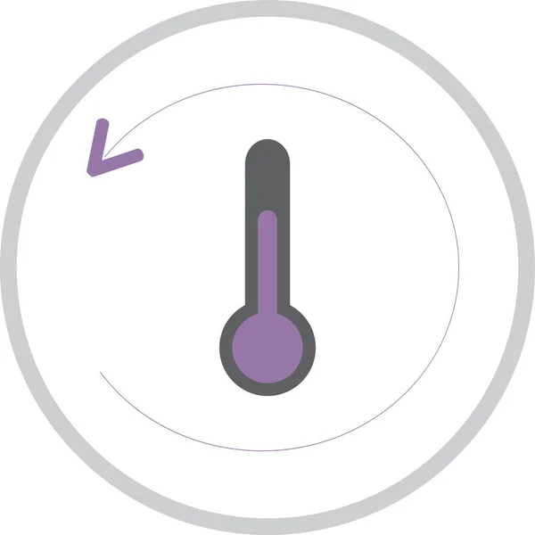 Öngörü Sıcaklığı Termometre Simgesi Dolu Dış Hat Biçiminde — Stok Vektör