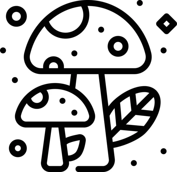 Otoño Champignon Icono Comida Estilo Del Esquema — Vector de stock