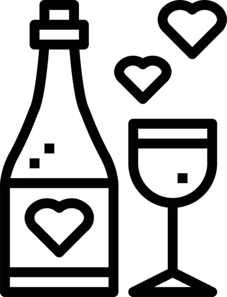 Alcohol Champagne Drink Icon Outline Style — Stock Vector