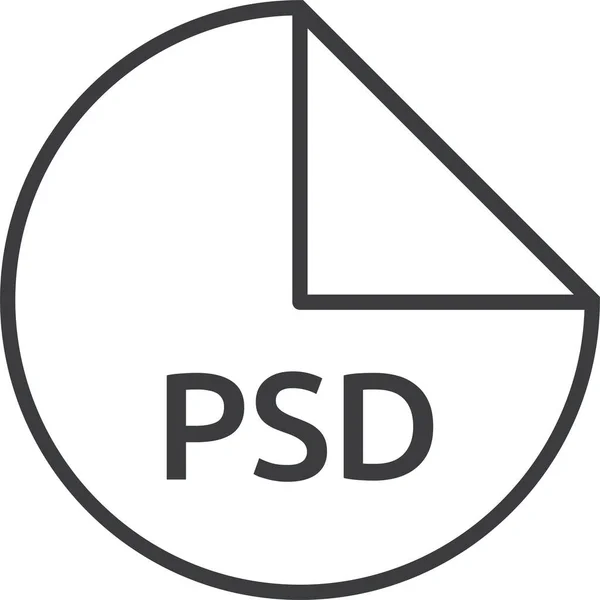 Иконка Формата Psd Стиле Наброска — стоковый вектор