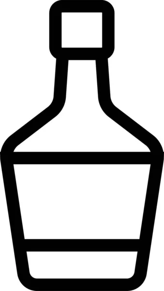 Alcohol Icono Botella Alcohólica Estilo Del Esquema — Vector de stock