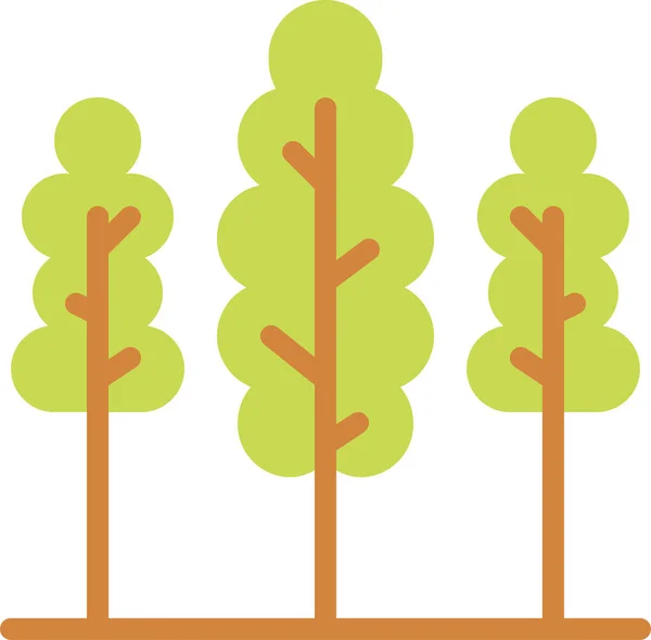 Forest Landscape Nature Icon Flat Style — Stock Vector