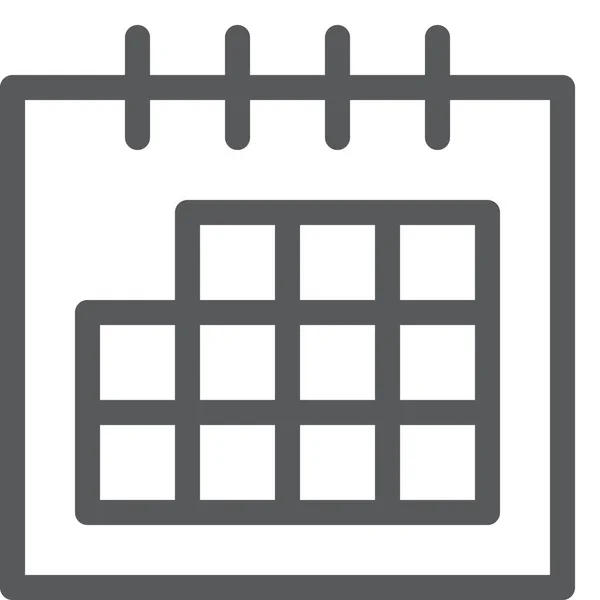Calendario Appuntamento Icona Evento Stile Contorno — Vettoriale Stock