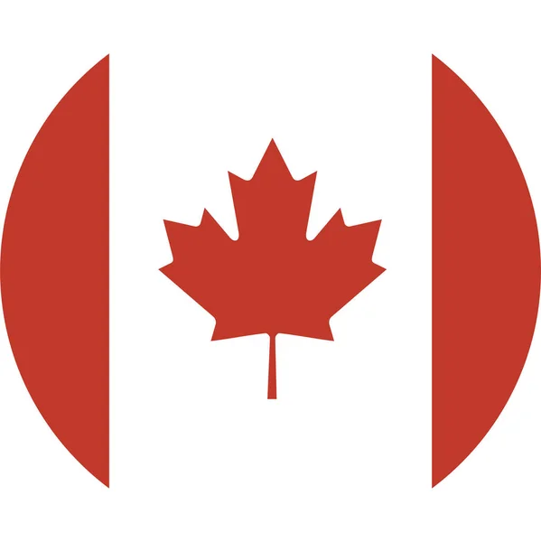 Canada Vlag Canadees Pictogram Platte Stijl — Stockvector