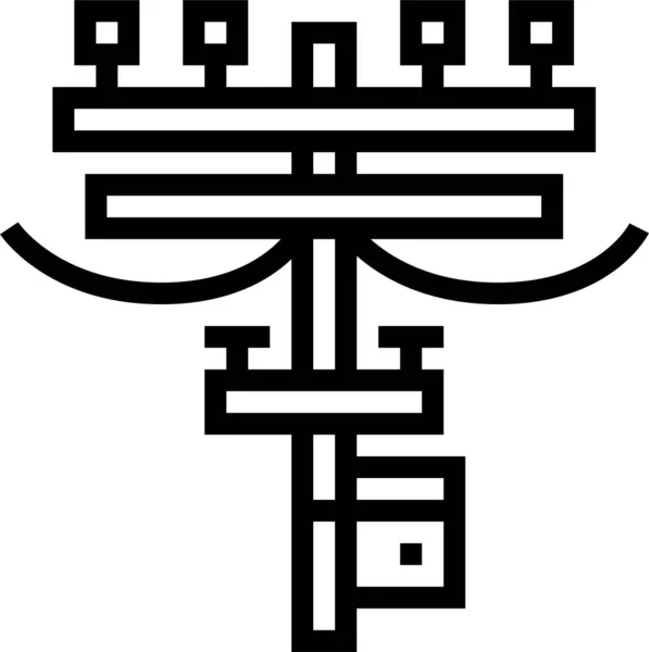 外形スタイルの電気エネルギー線のアイコン — ストックベクタ