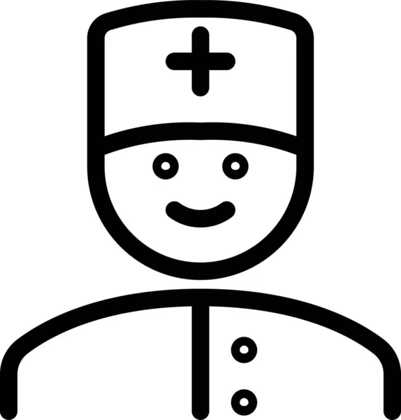 Άνθρωπος Νοσοκόμα Επαγγέλματα Εικονίδιο Στυλ Περίγραμμα — Διανυσματικό Αρχείο