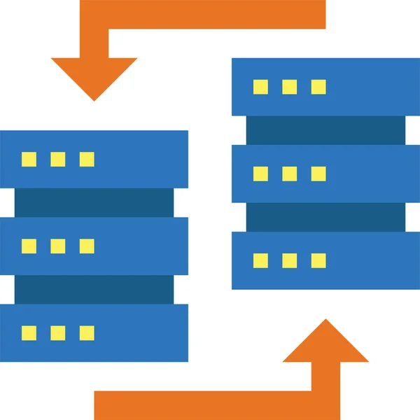 Datenbank Hosting Server Symbol Flachen Stil — Stockvektor