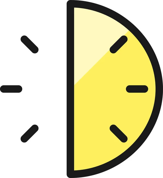 Reloj Tiempo Seis Icono Estilo Contorno Lleno — Archivo Imágenes Vectoriales