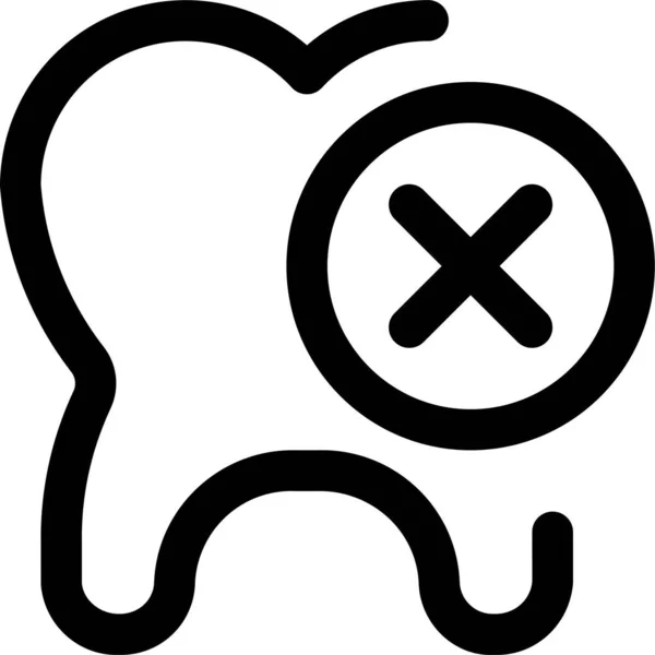 Odstranit Ikonu Zubního Kazu Stylu Osnovy — Stockový vektor