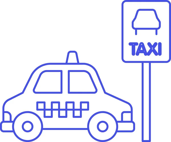 Landpictogram Voor Taxiauto Categorie Voertuigen Modi Vervoer — Stockvector