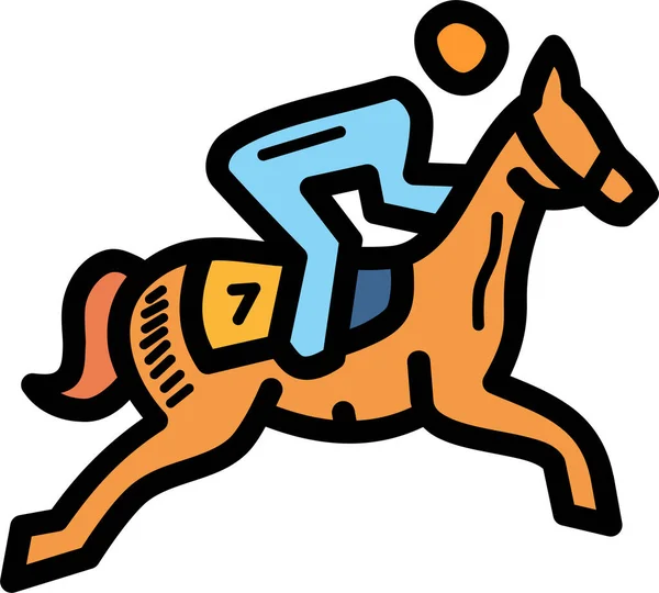 Dressage Ícone Cavalo Equestre Categoria Animal — Vetor de Stock