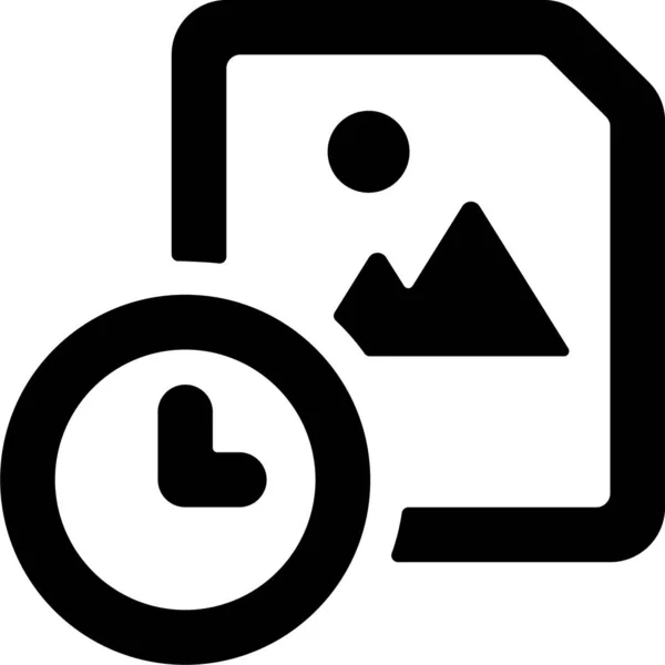 Ikona Zegara Obrazu Stałym Stylu — Wektor stockowy