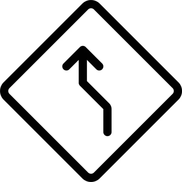 Flèche Gauche Icône Route Dans Style Contour — Image vectorielle