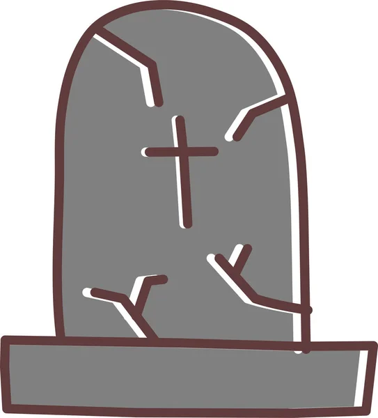 Ikona Pogrzebu Śmierci Krzyżowej Stylu Wypełnionym — Wektor stockowy