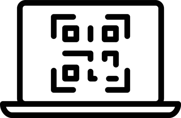 Ordinateur Portable Code Icône Dans Style Contour — Image vectorielle