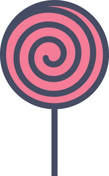 Caramelo Caramelo Lollipop Icono Estilo Contorno Lleno — Vector de stock