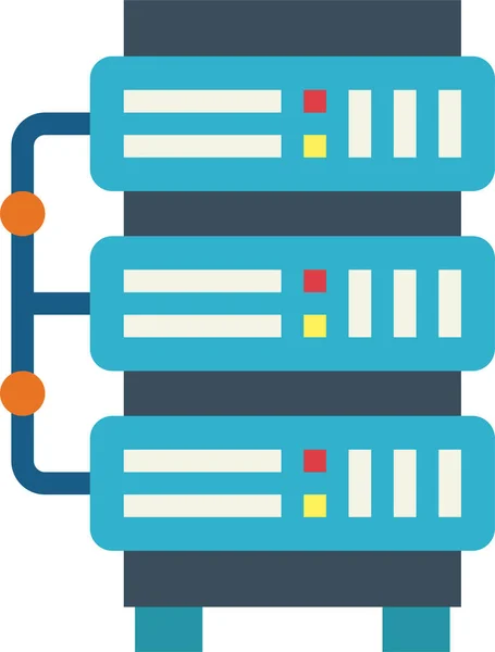 Datenbank Hosting Netzwerk Symbol Flachen Stil — Stockvektor