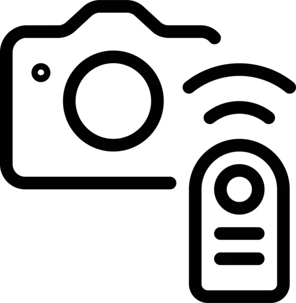 Accessoire Camera Icoon Omtrek Stijl — Stockvector