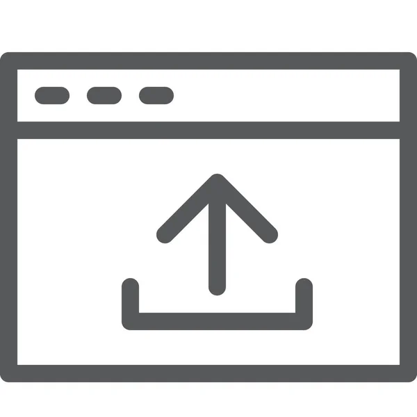 Ladda Upp Fönster Applikationsikon Konturstil — Stock vektor
